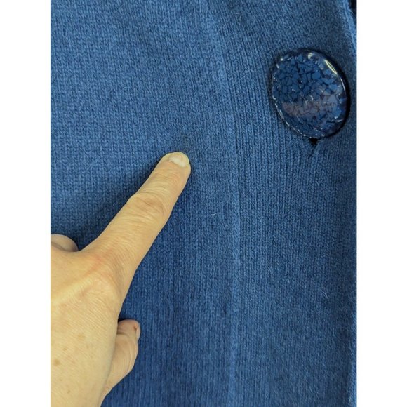 Carole Little Blue Lambswool and Angora Blend Cardigan Office Capsule Wear sz S - Picture 4 of 7